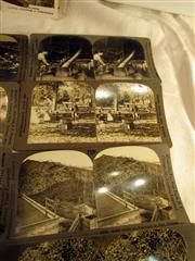 ANTIQUE STEREOSOPE VIEWER PAT APR 12,1904 WITH 70 CARDS & 5 POST CARDS